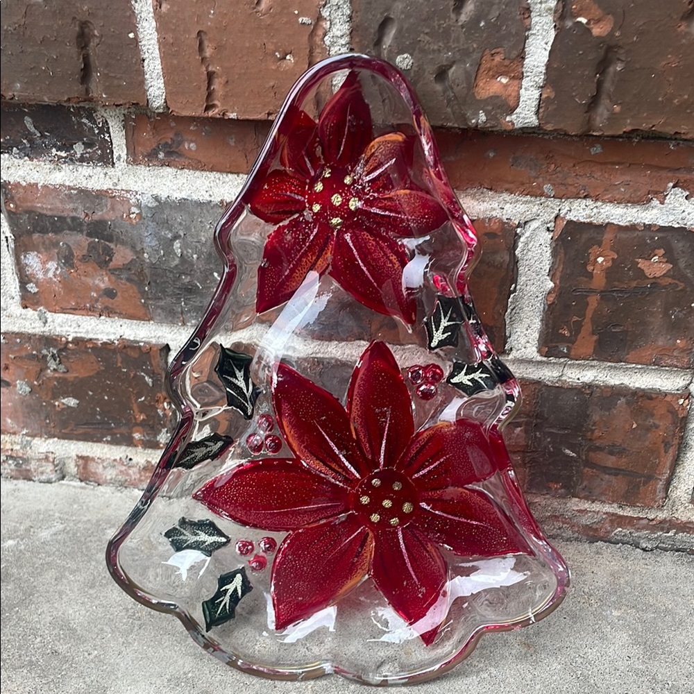 Christmas tree glass dish
